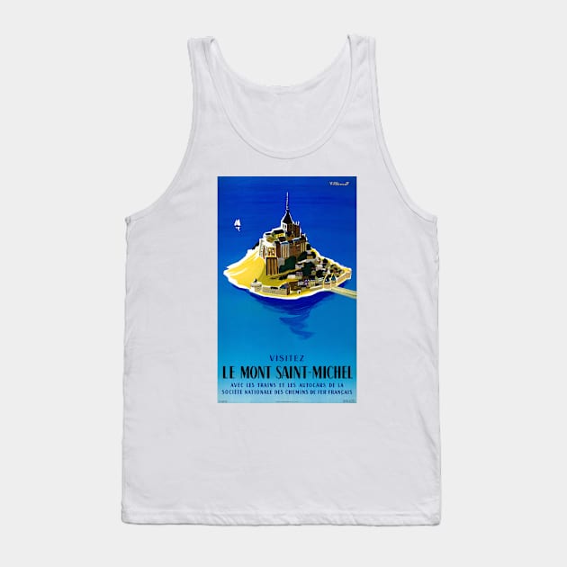 Vintage Travel Poster France Mont Saint Michel Tank Top by vintagetreasure